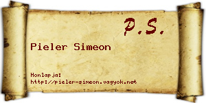 Pieler Simeon névjegykártya
